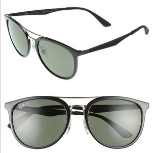 Ray Ban black polarized aviators - like new!